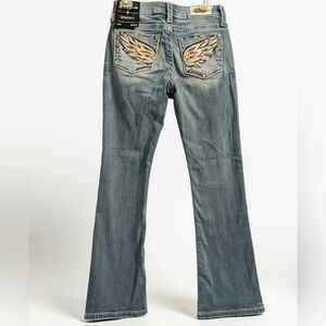 FLEUR MISS ME ANGEL WING Boot Cut Jeans Stretch Size 4/27